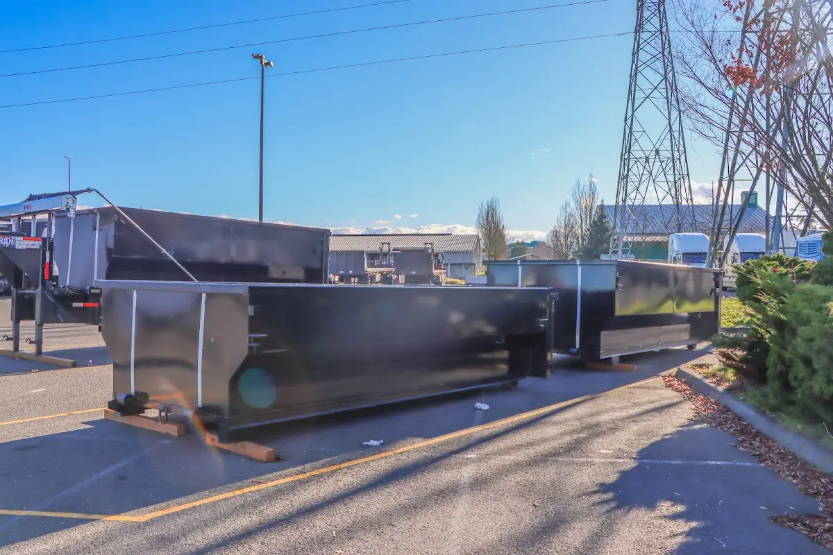 Roll-off dumpster ready for waste disposal at job site for 40 Yard Dumpster Rental in Delmar